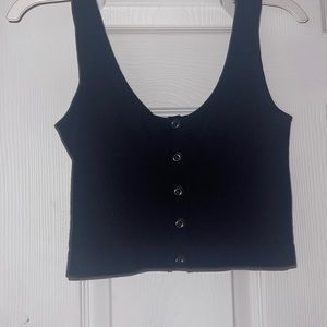 Soft, button up cropped top.